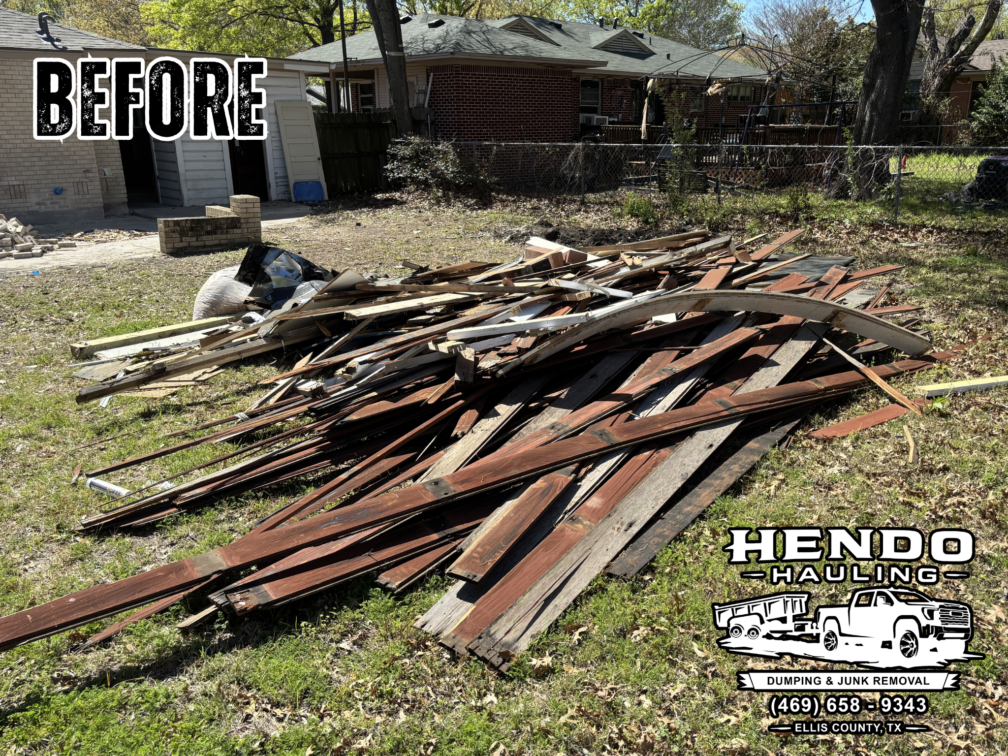 Before photo of construction debris cleanup